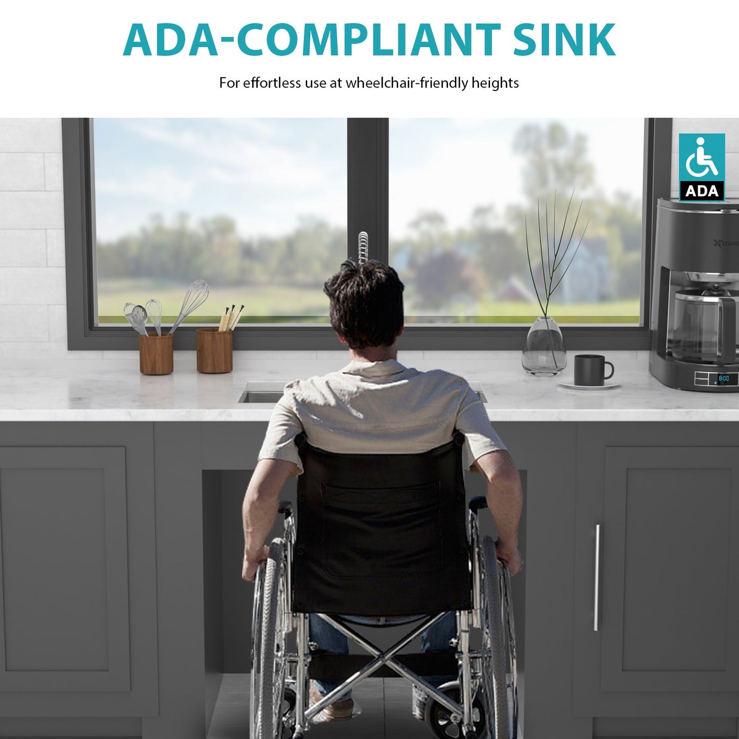ADA-Compliant Kitchen Sink - 18 Inch Undermount