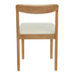 Solid Rubber Wood Dining Chairs (Natural Oak+Beige) - Set of 2