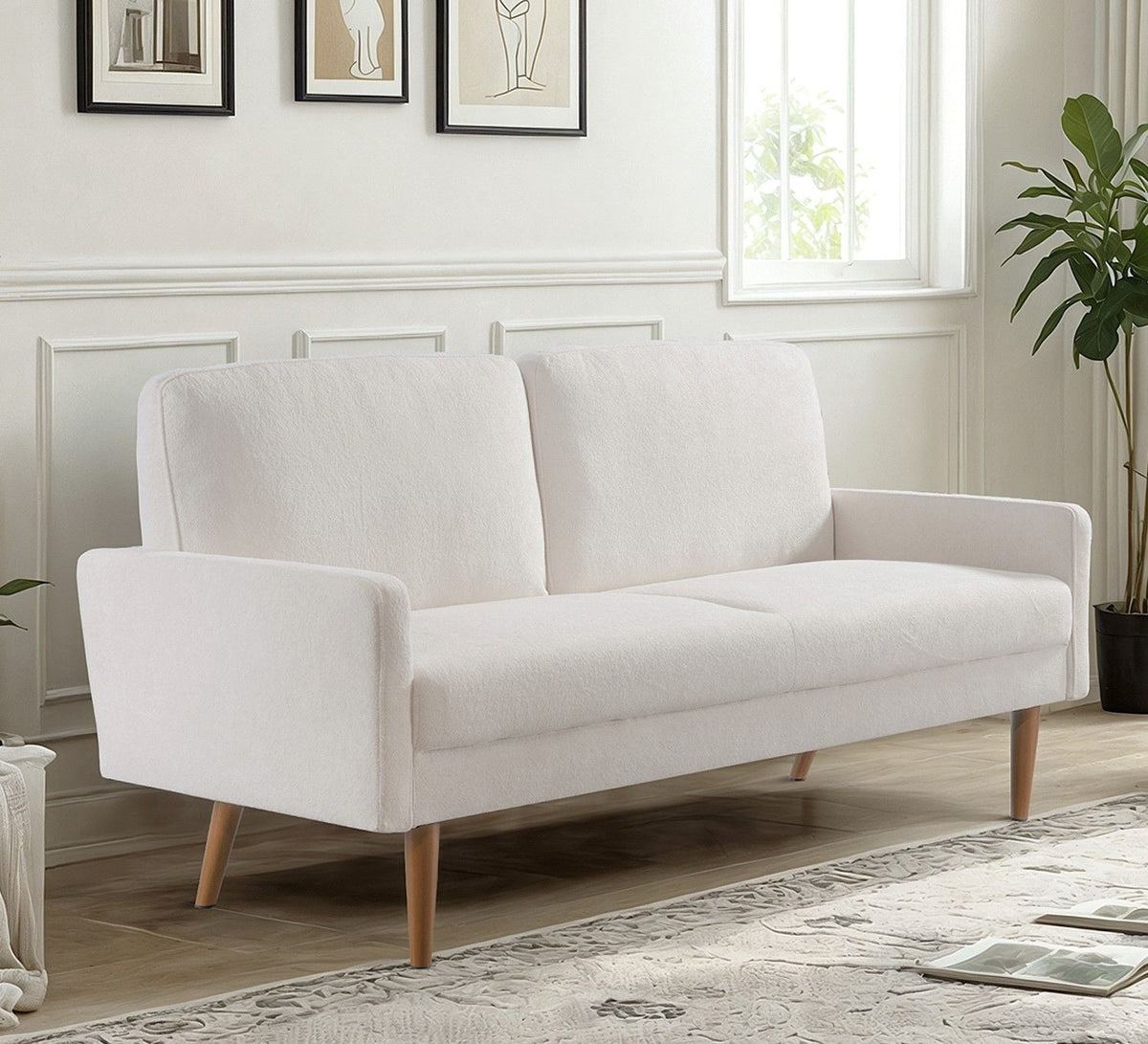 Sofa, European Style With Sleek Design, Modern & Vintage Flair, Upholstered 3 Seater Couch - view 9