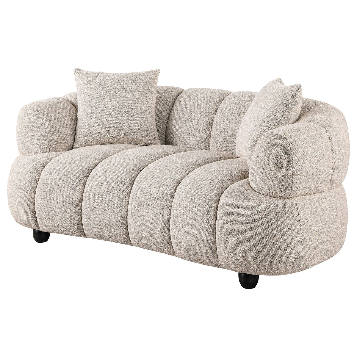Whitney Contemporary Channel Tufted Woven Fabric Upholstered Loveseat - view 5