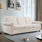 Soft Sofa, Upholstered 3 Seater Couch With High Density Foam, Loose Back Cushions And Turned Legs - view 15