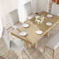 TOPMAX Farmhouse 76.0inch Extendable Wood Dining Table Set for 6