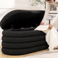 Fuji 49" Upholstered Oval Storage Bench, Ebony