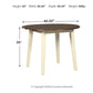 Woodanville - Round DRM Drop Leaf Table - Cream / Brown