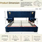 Queen Size Velvet Bed Frame with Wingback Headboard