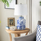 Elegant Table Lamp with Blue Decorative Patterns