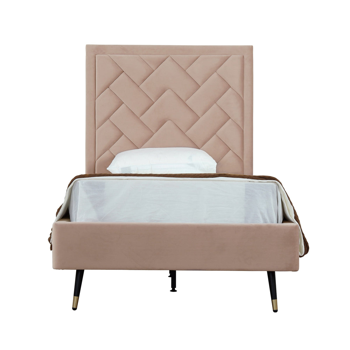 Crosby Upholstered Velvet Twin Bed