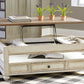 Realyn - Lift Top Cocktail Table - White / Brown