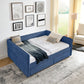 Queen Size Daybed with Two Drawers - Upholstered Tufted Sofa Bed