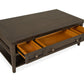 Westley Falls - Rectangular Cocktail Table With Casters - Graphite