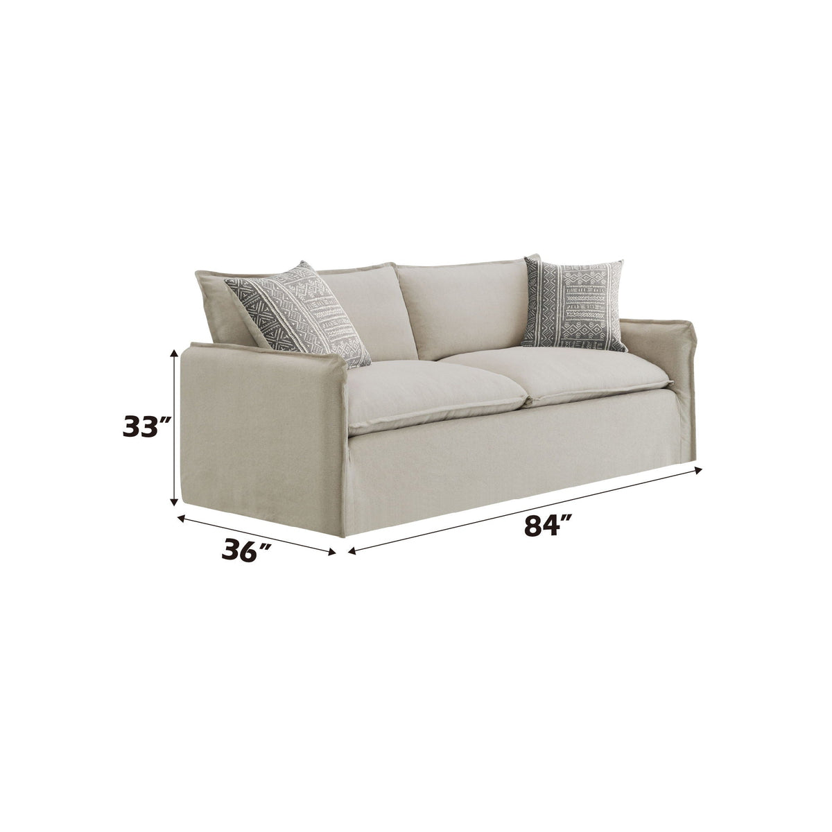 Upendo - Pattern Fabric 3 Pieces Living Room Set - Beige Yakety Yak Sand - view 4