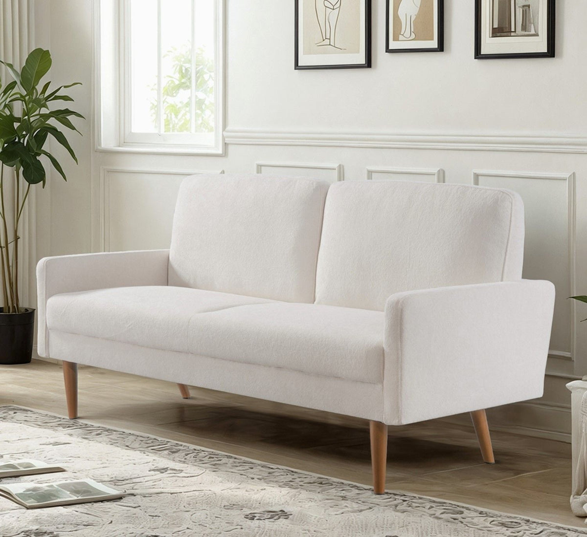 Sofa, European Style With Sleek Design, Modern & Vintage Flair, Upholstered 3 Seater Couch - view 10