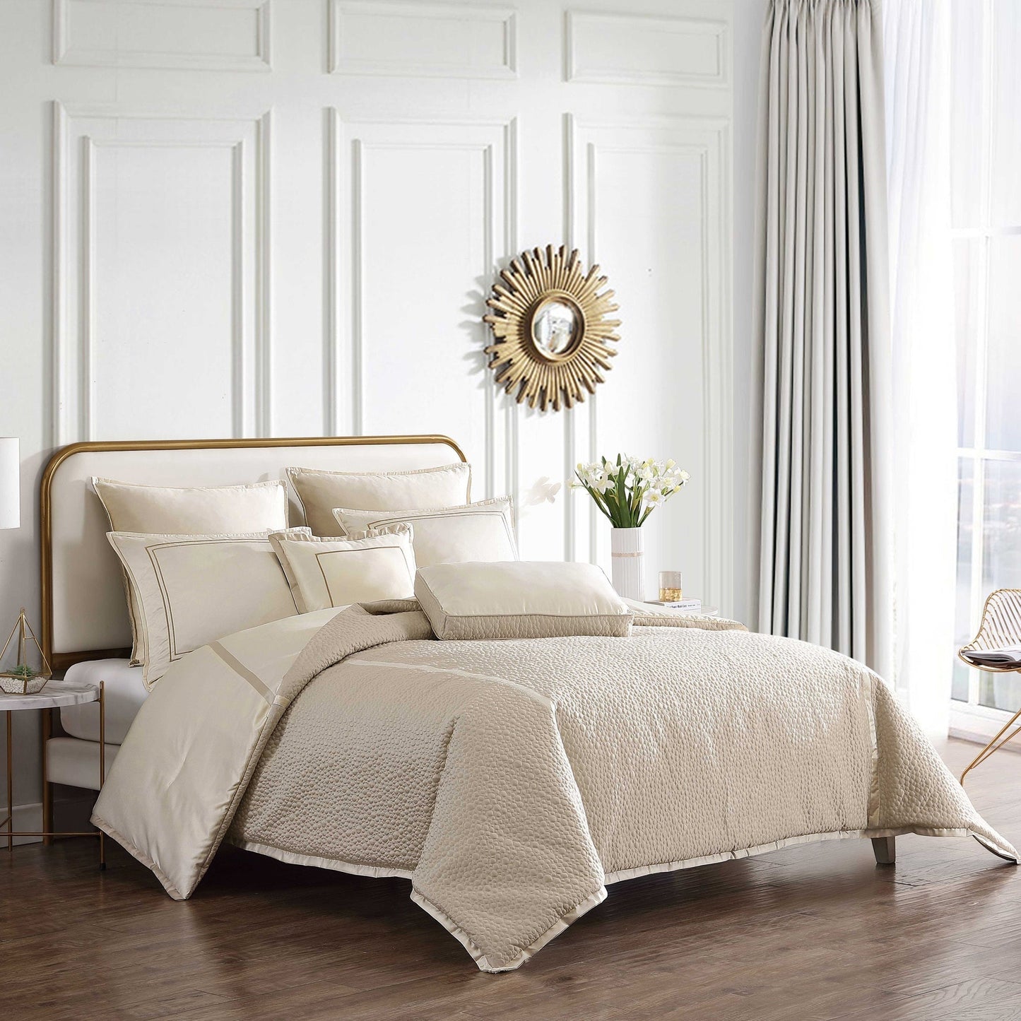 Rings 7 PC Reversible Matte Satin Comforter Set
