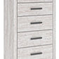 Cayboni - Five Drawer Chest - Whitewash