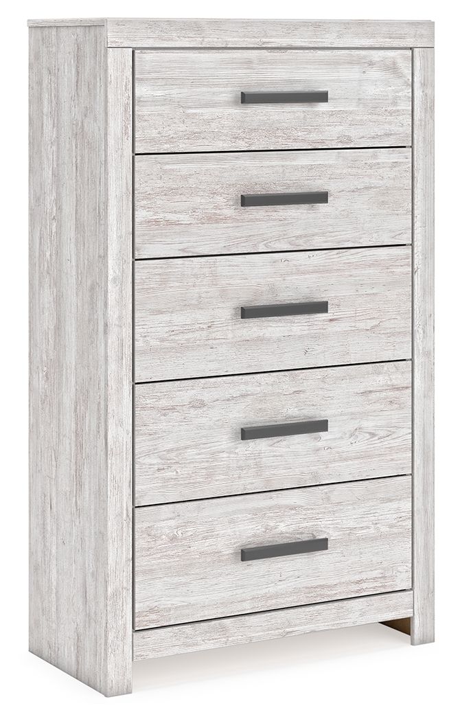 Cayboni - Five Drawer Chest - Whitewash