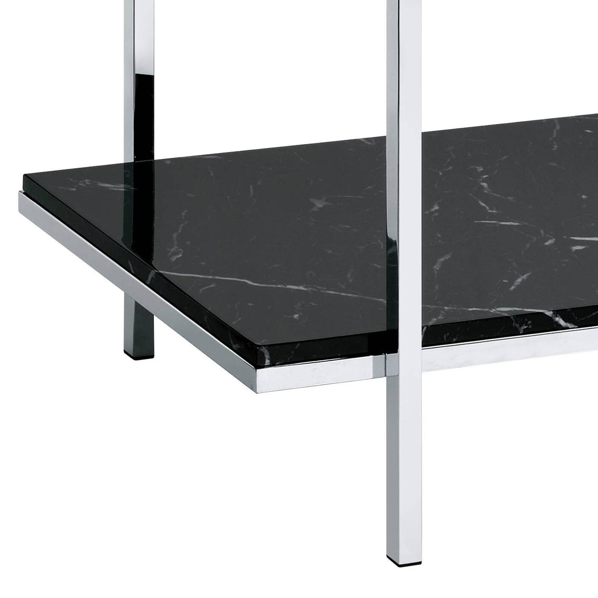 Angwin Mirrored Faux Marble Console Table