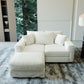 82.7" Plush Corduroy 3-Seat Sofa