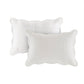 3 Piece Reversible Scalloped Edge Quilt Set White Full/Queen