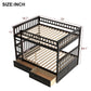 Full Over Full Bunk Bed with Drawers, Convertible Beds