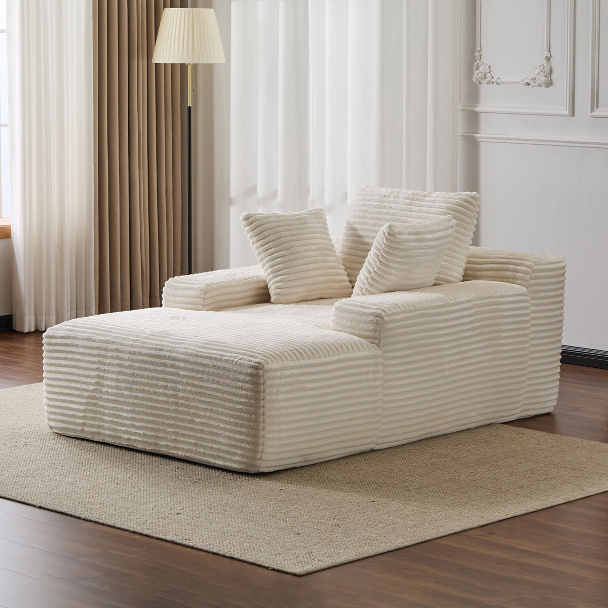 Oversized Chaise Lounge Chair Cozy Cloud Couch With 3 Throw Pillows And Wide Armrest - view 22
