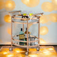 Lakelyn Clear Glass & Rose Serving Cart