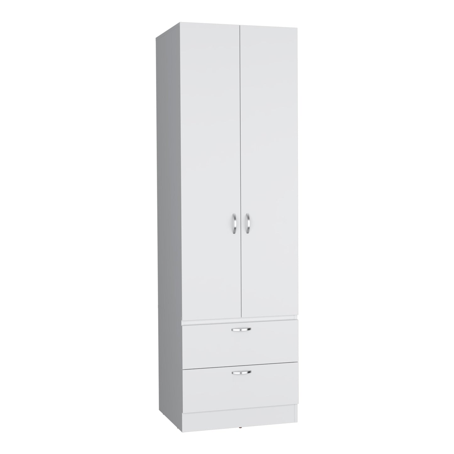 Armoire Wardrobe 76" H, Hanging Rod, 2 Drawers, 1 Shelf