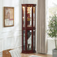 Corner Curio Cabinet with Lights and Adjustable Tempered Glass Shelves