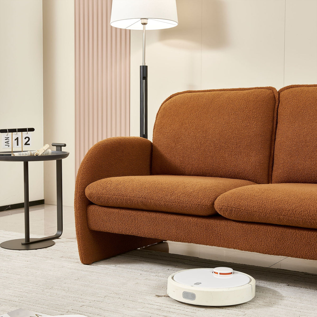 Loveseat Sofa Small Couch For Living Room, Sherpa Fabric Upholstered Loveseat Sofa Couch, Small Loveseat Sofa - view 11