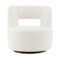 Swivel Barrel Chair with Soft Teddy Fabric