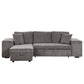 Modern L-Shape 3 Seat Reversible Sectional Couch, Pull Out Sleeper Sofa With Storage Chaise And 2 Stools For - view 18