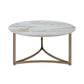 Aziz Sintered Stone Top & Champagne Finish Round Coffee Table
