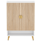 29.6" White and Gold Shoe Cabinet