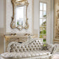 Vanaheim - Bench - Beige Synthetic Leather & Antique White
