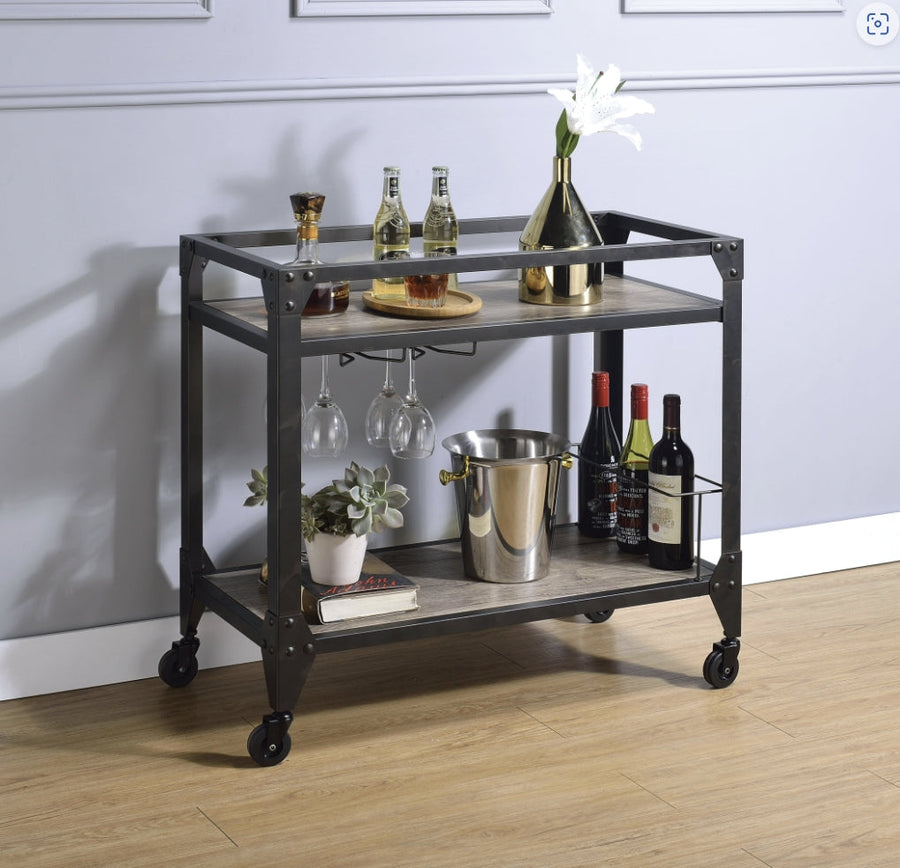 Jorgensen Rustic Kitchen Serving Cart