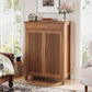 5-Tier Shoe Storage Cabinet with Louvered Doors and Drawer