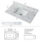 43" x 22" Sintered Stone Bathroom Vanity Top