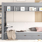 Wood Full Size Convertible Bunk Bed with Storage Staircase and Drawers