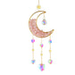 Hourglass Moon Purple Blue Green Pink Crystal Sun Catcher Pendant Decoration, Half Moon Window Hanging Pendant - Home and Garden