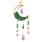 Hourglass Moon Purple Blue Green Pink Crystal Sun Catcher Pendant Decoration, Half Moon Window Hanging Pendant - Home and Garden