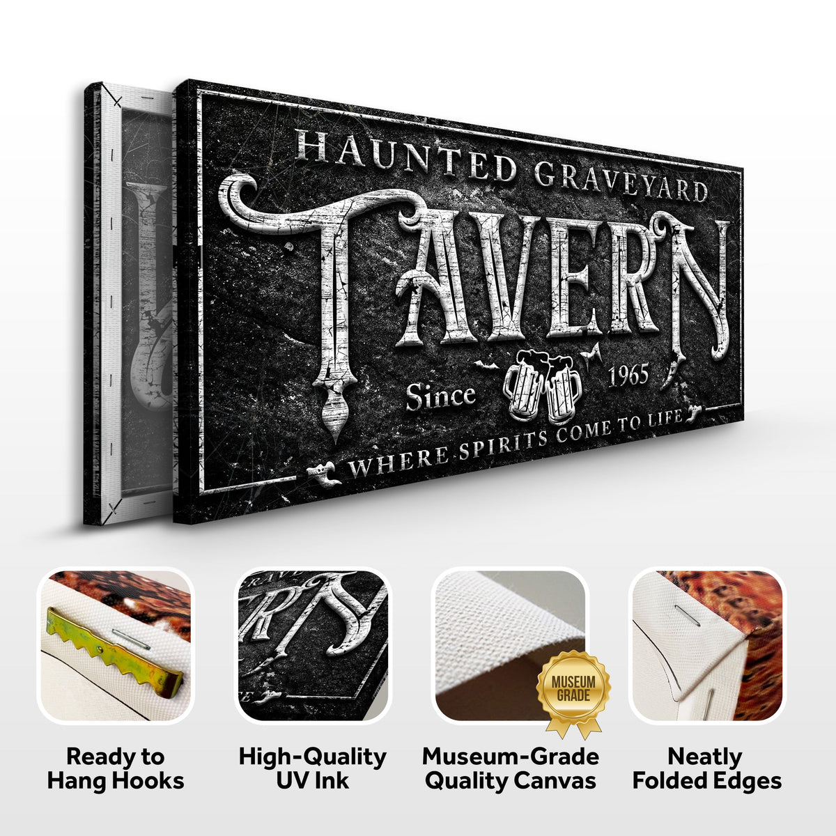 Haunted Graveyard Tavern Halloween Sign II - view 6