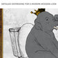 King Elephant On Toilet Canvas Wall Art
