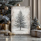 Vintage Christmas Tree Wall Art with Free Personalized Christmas Card