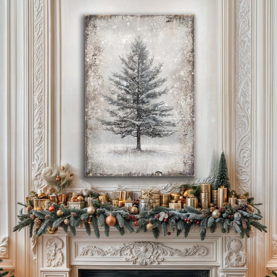 Vintage Christmas Tree Wall Art VI