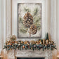 Vintage Winter Pine Cone Christmas Wall Art II - view 2