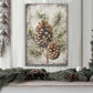 Vintage Winter Pine Cone Christmas Wall Art II - view 3