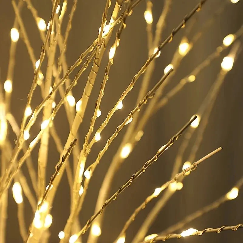 1PC 50LED White Artificial Branches Lights,Indoor USB Powered Warm White Decoration Light For Home,Restaurant,Coffee,Store