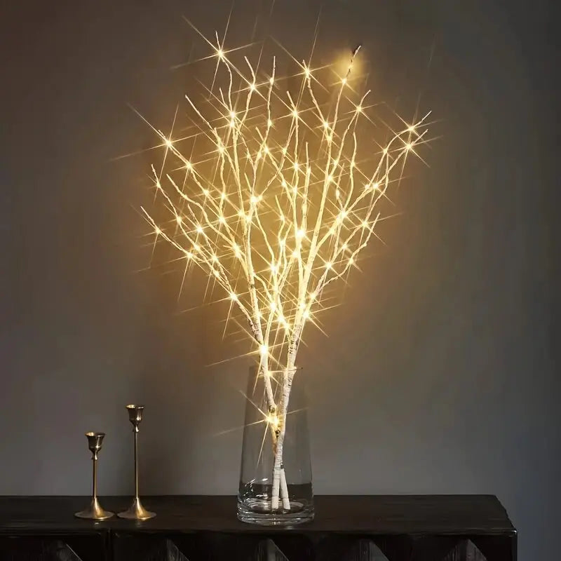 1PC 50LED White Artificial Branches Lights,Indoor USB Powered Warm White Decoration Light For Home,Restaurant,Coffee,Store