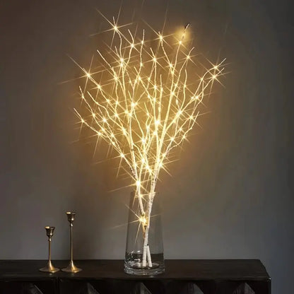 1PC 50LED White Artificial Branches Lights,Indoor USB Powered Warm White Decoration Light For Home,Restaurant,Coffee,Store