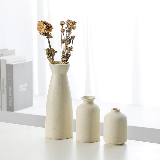 Three Piece Ceramic Vase Set Modern Decor