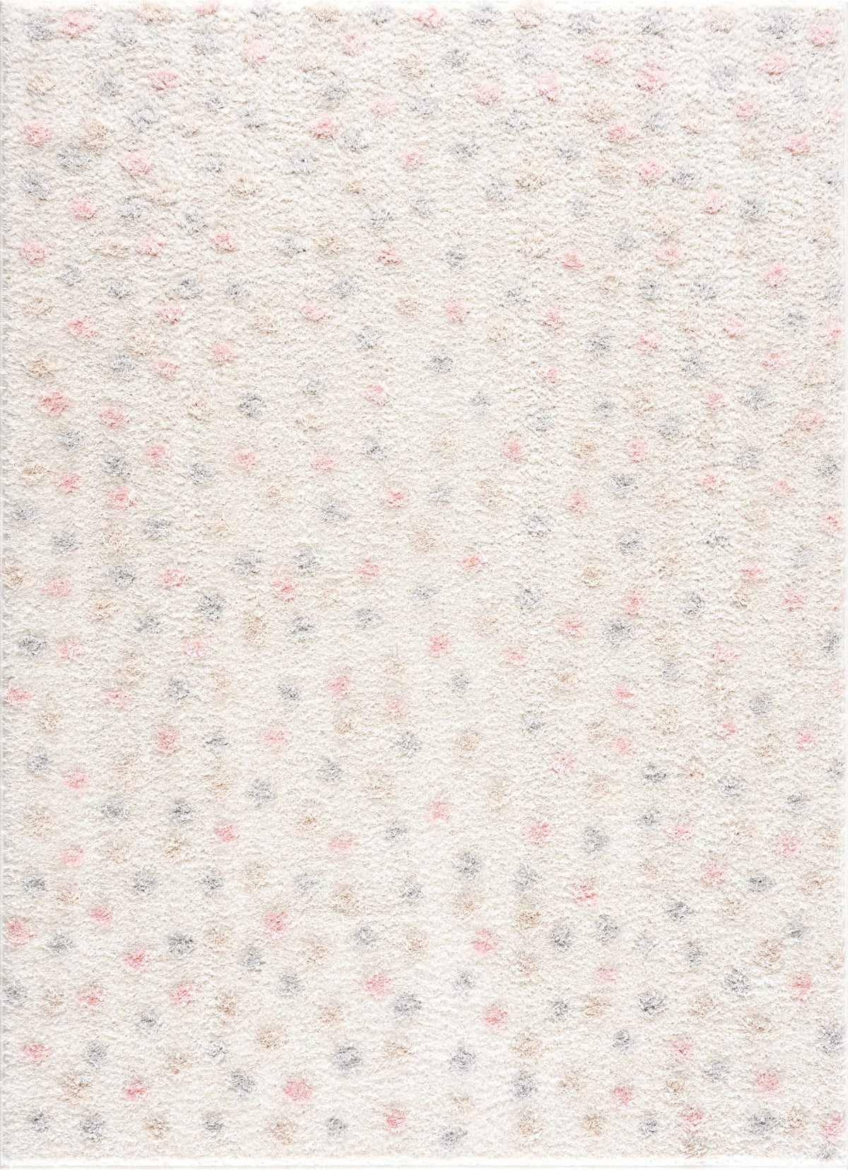 Cansu Pink & Cream Dotted Area Rug